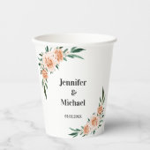 Gobelets En Papier Mariage Fleurs spécifiques au client (Recto)