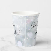 Gobelets En Papier Mariage Flocons de Neige de Script de Signature (Droite)