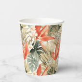 Gobelets En Papier Mariage Floral Anthurium Orange Tropical (Verso)