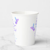 Gobelets En Papier Mariage floral blanc, bleu et violet (Gauche)