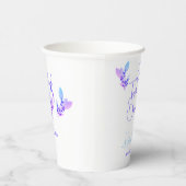 Gobelets En Papier Mariage floral blanc, bleu et violet (Droite)