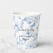 Gobelets En Papier Mariage floral blanc chic (Recto)