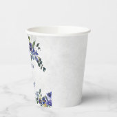 Gobelets En Papier Mariage floral bleu et jaune (Gauche)