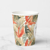 Gobelets En Papier Mariage floral d'anthurium orange tropical (Droite)