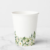 Gobelets En Papier Mariage Floral de Verdure Mr et Mrs Cœur Script (Verso)