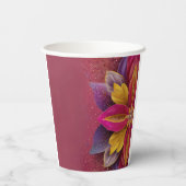 Gobelets En Papier Mariage Floral Élégant (Verso)