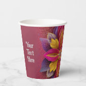 Gobelets En Papier Mariage Floral Élégant (Recto)