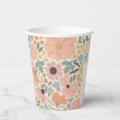 Gobelets En Papier Mariage Floral Personnalisé  (Recto)