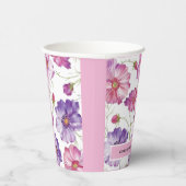 Gobelets En Papier Mariage floral rose pourpre (Droite)