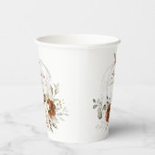 Gobelets En Papier Mariage Floral Rouille Verdure Citrouille Automne (Droite)