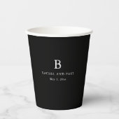 Gobelets En Papier Mariage Formel Monogramme Classique Intemporel (Recto)