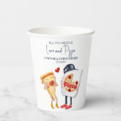 Gobelets En Papier Mariage Funny Enterrement de jeune fille Pizza (Verso)