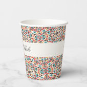 Gobelets En Papier Mariage géométrique en treillis marocain (Verso)