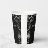 Gobelets En Papier Mariage gothique argenté et noir (Droite)