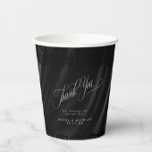 Gobelets En Papier Mariage gothique noir dentelle et satin ID866 (Recto)