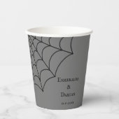 Gobelets En Papier Mariage gothique noir et gris (Recto)
