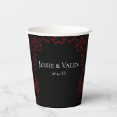 Gobelets En Papier Mariage gothique rouge et noir (Verso)