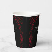 Gobelets En Papier Mariage gothique rouge et noir (Droite)