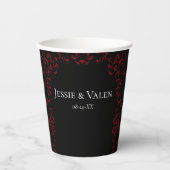 Gobelets En Papier Mariage gothique rouge et noir (Recto)