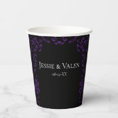 Gobelets En Papier Mariage gothique violet et noir (Verso)