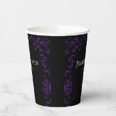 Gobelets En Papier Mariage gothique violet et noir (Gauche)