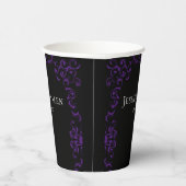 Gobelets En Papier Mariage gothique violet et noir (Droite)