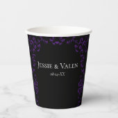 Gobelets En Papier Mariage gothique violet et noir (Recto)
