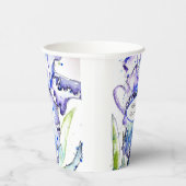 Gobelets En Papier Mariage Iris Aquarelle Iris Violet Bleu (Droite)