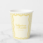 Gobelets En Papier Mariage jaune beurre moderne (Recto)