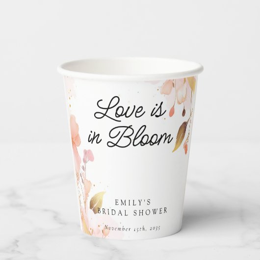 Gobelets En Papier Mariage Love in Bloom (Verso)