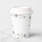 Gobelets En Papier Mariage Minimaliste Perle Blanche  (Droite)