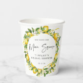 Gobelets En Papier Mariage Moderne Citron de Citrus (Verso)