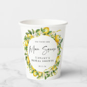 Gobelets En Papier Mariage Moderne Citron de Citrus (Recto)