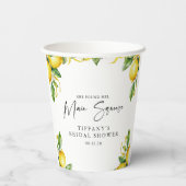 Gobelets En Papier Mariage Moderne de Citron de Citrus (Verso)