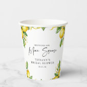 Gobelets En Papier Mariage Moderne de Citron de Citrus (Recto)