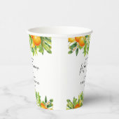 Gobelets En Papier Mariage Moderne d'Été Oranges Citron Citrus (Droite)