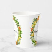 Gobelets En Papier Mariage Moderne d'Été Oranges Citron Citrus (Droite)
