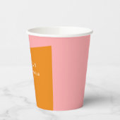 Gobelets En Papier Mariage Moderne Géométrique Rose Orange (Gauche)