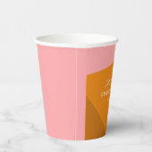 Gobelets En Papier Mariage Moderne Gras Géométrique Rose Orange (Droite)