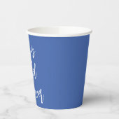 Gobelets En Papier Mariage moderne personnalisé bleu français pour la (Gauche)