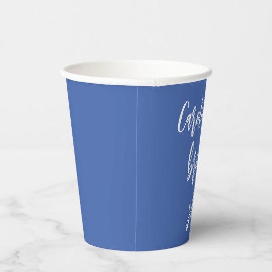 Gobelets En Papier Mariage moderne personnalisé bleu français pour la (Droite)