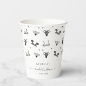 Gobelets En Papier Mariage moderne script et lingerie noire pour ente (Verso)