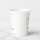 Gobelets En Papier Mariage Moderne Script Perles et Prosecco (Gauche)