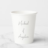 Gobelets En Papier Mariage moderne Toast Custom Réception Bar Monogra (Recto)