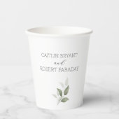 Gobelets En Papier Mariage moderne verdure (Recto)