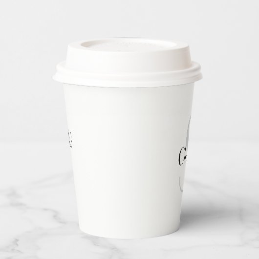 Gobelets En Papier Mariage Monogram Love You Paper Cup (Gauche)