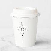Gobelets En Papier Mariage Monogram Love You Paper Cup (Recto)