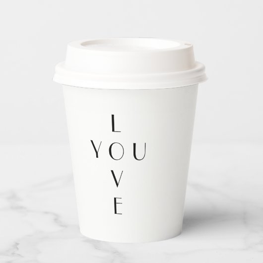 Gobelets En Papier Mariage Monogram Love You Paper Cup (Recto)