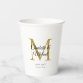 Gobelets En Papier Mariage monogramme (Recto)
