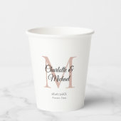 Gobelets En Papier Mariage monogramme (Recto)